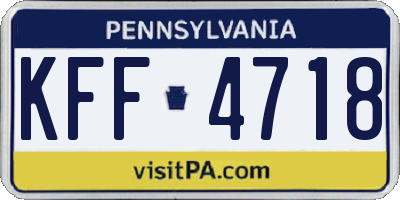 PA license plate KFF4718