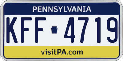 PA license plate KFF4719