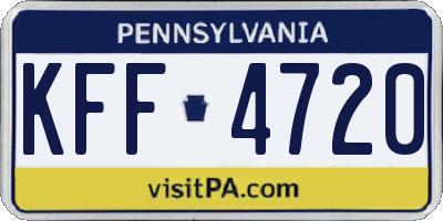 PA license plate KFF4720