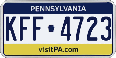 PA license plate KFF4723