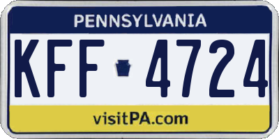 PA license plate KFF4724