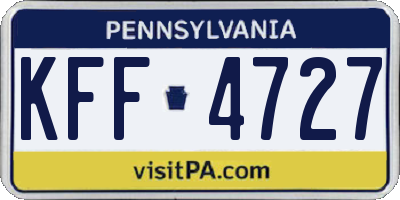 PA license plate KFF4727