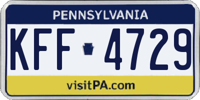 PA license plate KFF4729