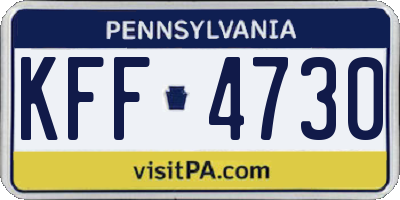 PA license plate KFF4730