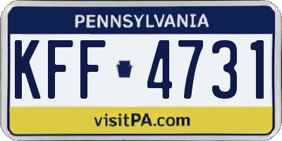 PA license plate KFF4731