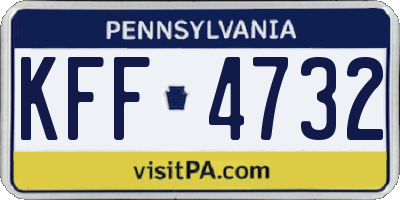 PA license plate KFF4732