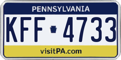 PA license plate KFF4733