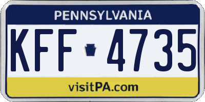 PA license plate KFF4735