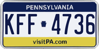 PA license plate KFF4736
