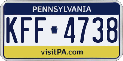 PA license plate KFF4738