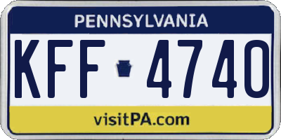 PA license plate KFF4740