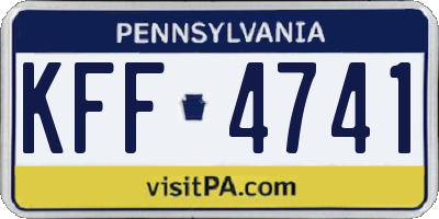 PA license plate KFF4741