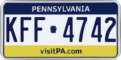 PA license plate KFF4742