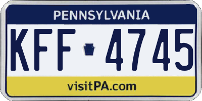 PA license plate KFF4745