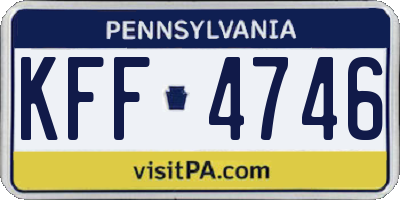 PA license plate KFF4746