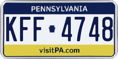 PA license plate KFF4748