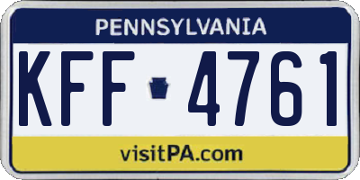 PA license plate KFF4761