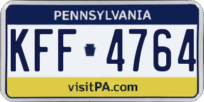 PA license plate KFF4764