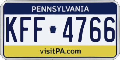 PA license plate KFF4766