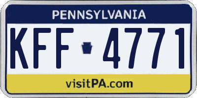 PA license plate KFF4771