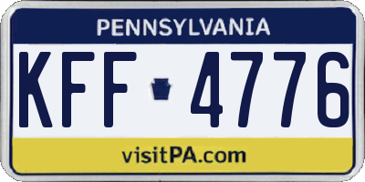 PA license plate KFF4776