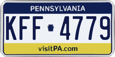 PA license plate KFF4779