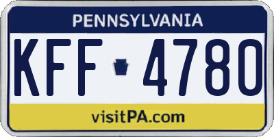 PA license plate KFF4780