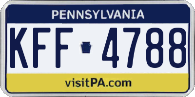 PA license plate KFF4788