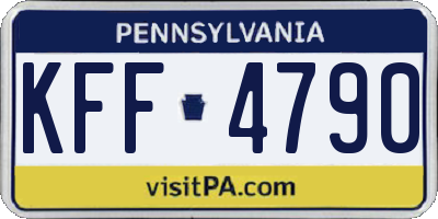 PA license plate KFF4790