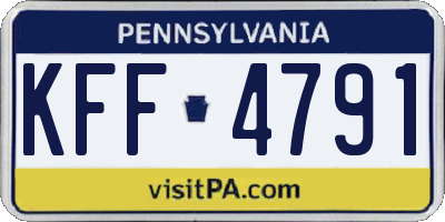 PA license plate KFF4791