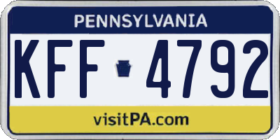 PA license plate KFF4792