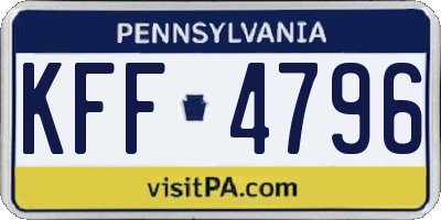 PA license plate KFF4796