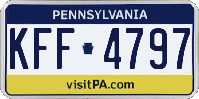 PA license plate KFF4797