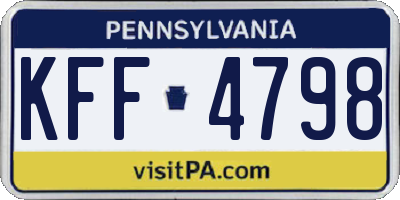PA license plate KFF4798