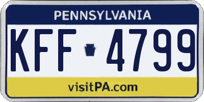 PA license plate KFF4799