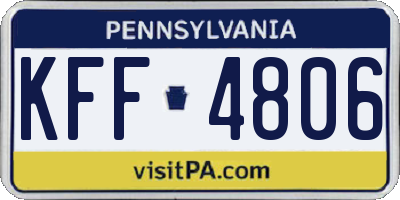 PA license plate KFF4806