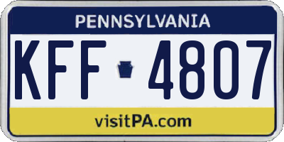 PA license plate KFF4807