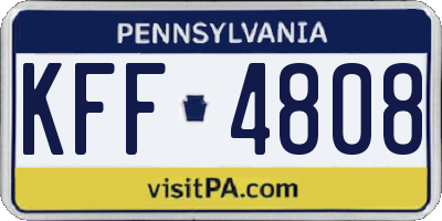 PA license plate KFF4808