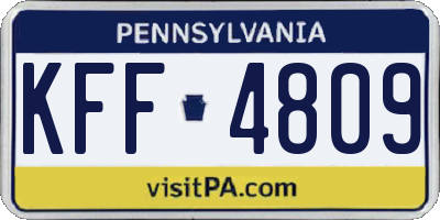 PA license plate KFF4809