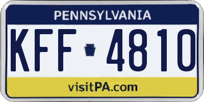 PA license plate KFF4810