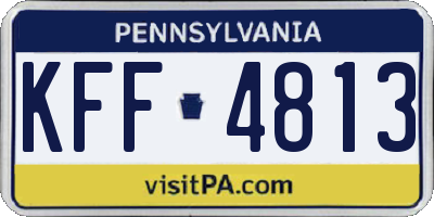PA license plate KFF4813