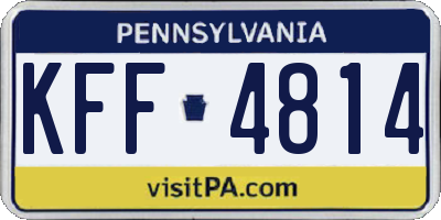 PA license plate KFF4814