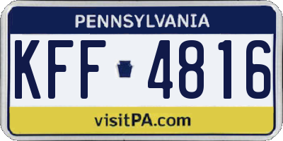 PA license plate KFF4816