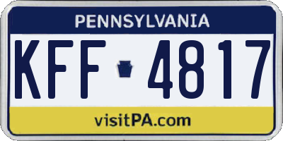 PA license plate KFF4817