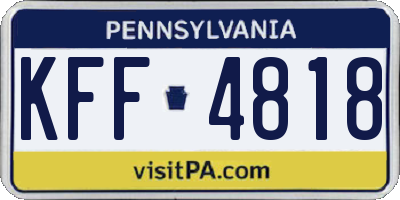 PA license plate KFF4818