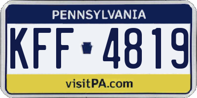 PA license plate KFF4819