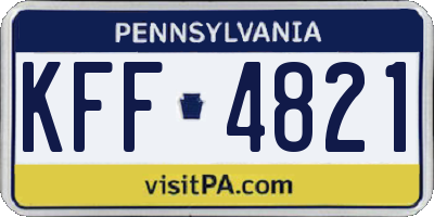 PA license plate KFF4821