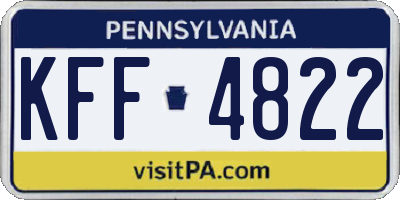PA license plate KFF4822