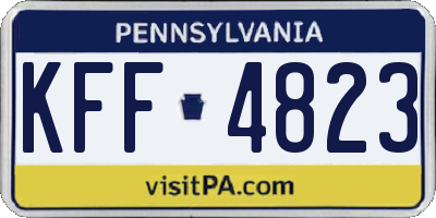 PA license plate KFF4823