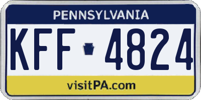 PA license plate KFF4824